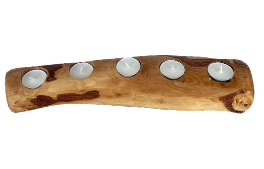 Olive Wood Candle Holder